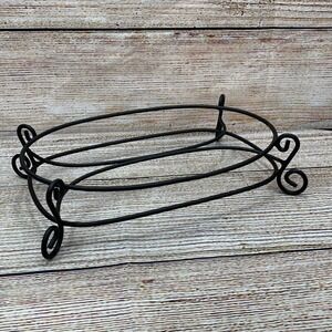 Black Metal Oval Trivet Stand Ornate Scroll Design‎ Farmhouse Decor Kitchen